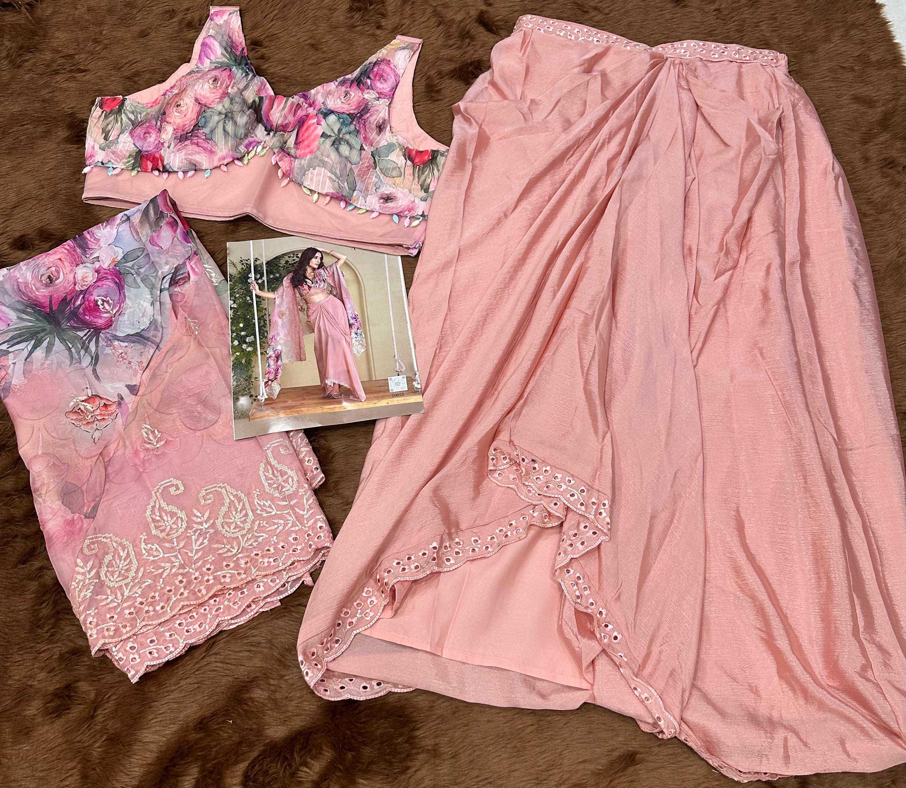 Pink Silk Indowestern Set for Elegant Traditional Occasions