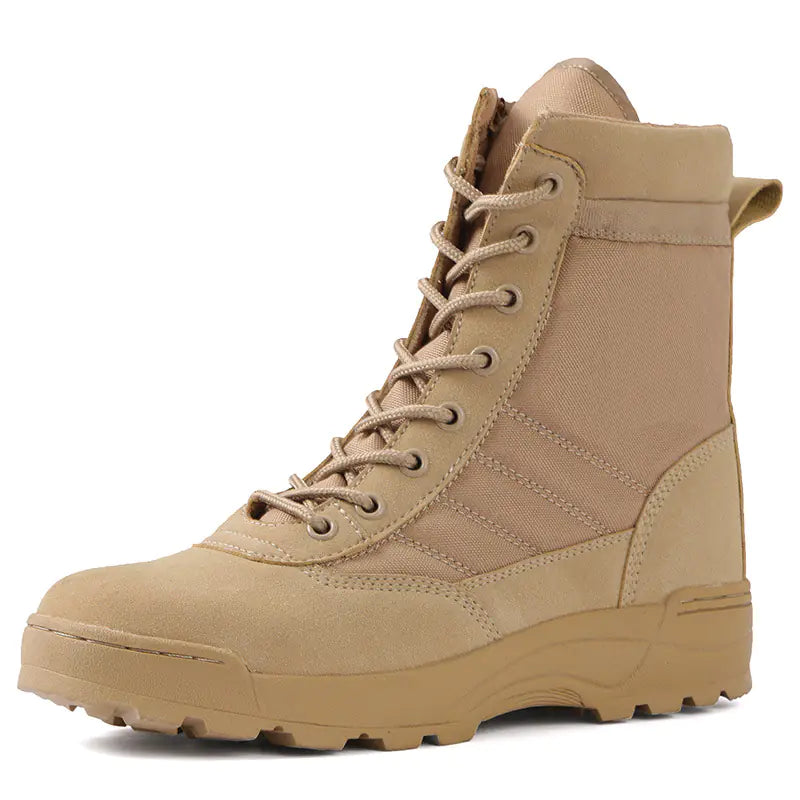 Tactical Black High-Top Combat Boots for Outdoors