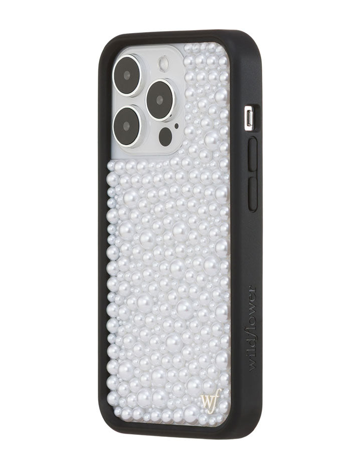 Pearl iPhone Case in White with Protective Black Frame - Image 36