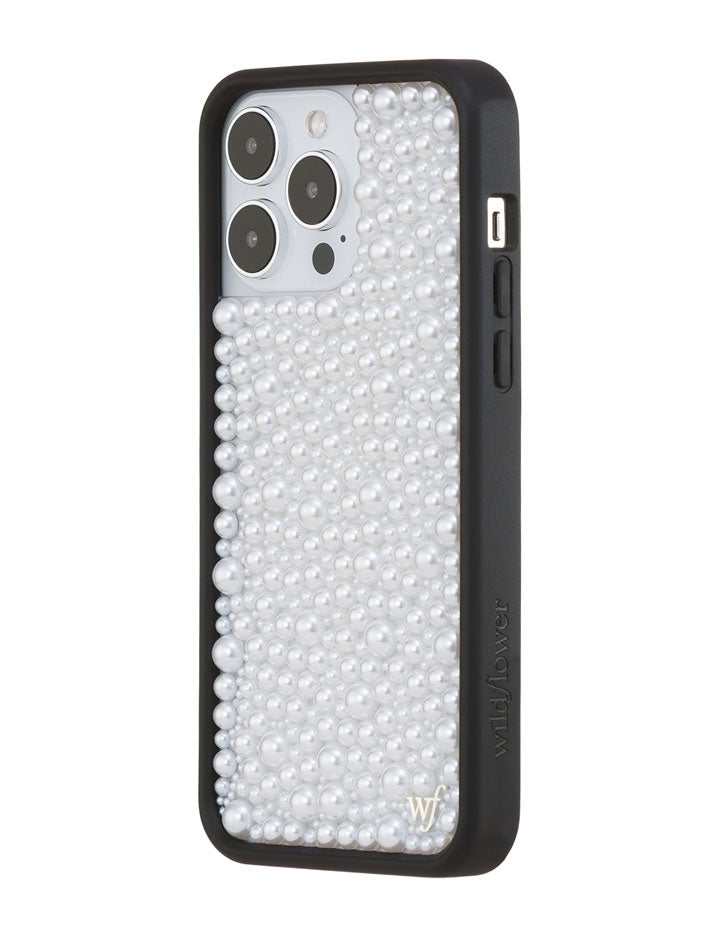 Pearl iPhone Case in White with Protective Black Frame - Image 34
