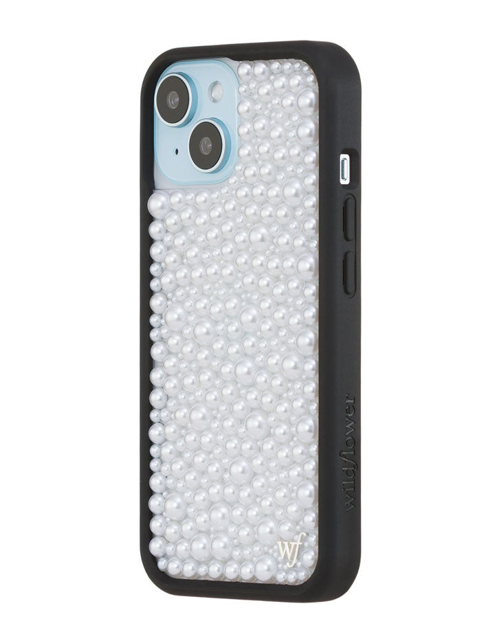 Pearl iPhone Case in White with Protective Black Frame - Image 32