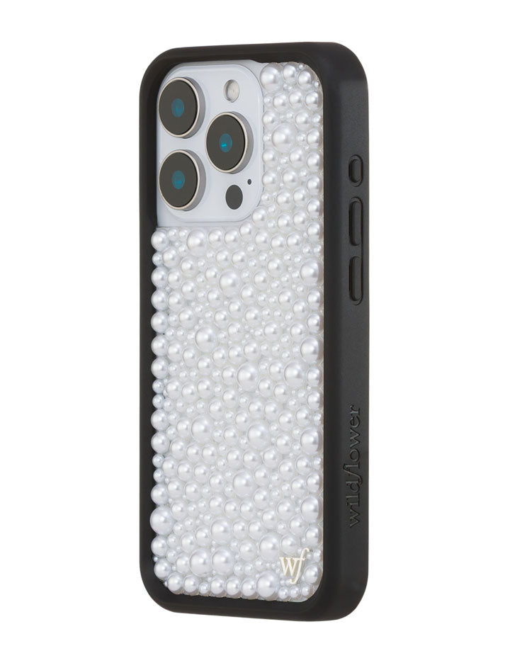 Pearl iPhone Case in White with Protective Black Frame - Image 30
