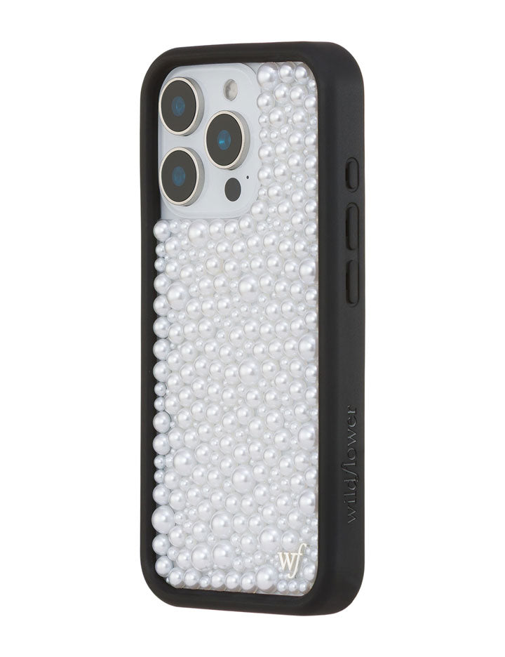 Pearl iPhone Case in White with Protective Black Frame - Image 20
