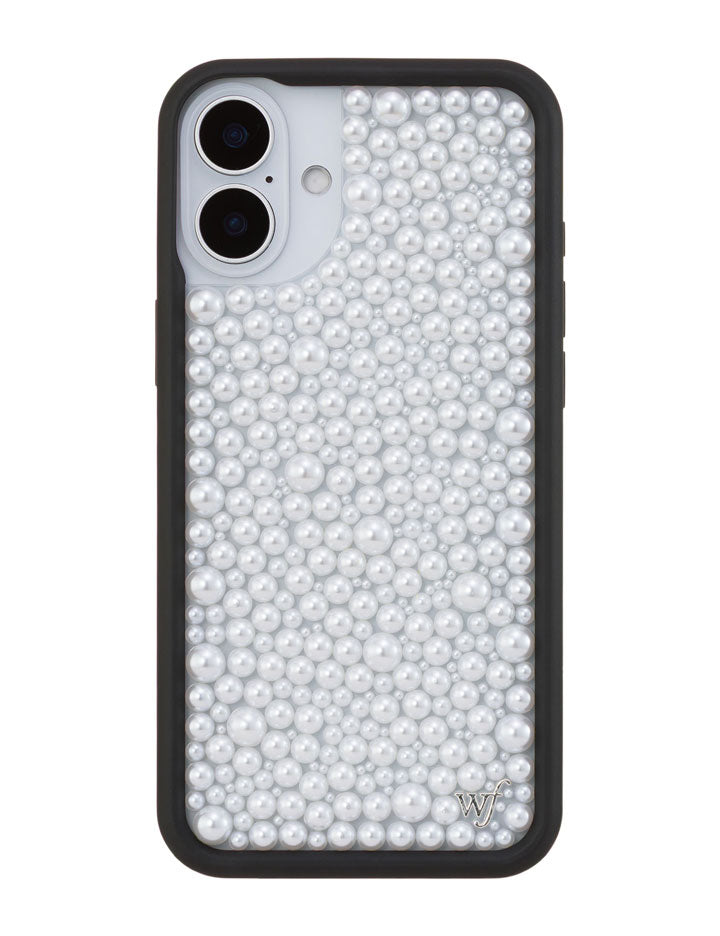 Pearl iPhone Case in White with Protective Black Frame - Image 17