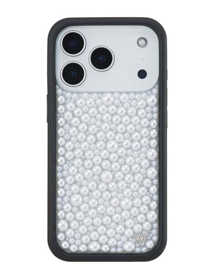 Pearl iPhone Case in White with Protective Black Frame - Image 4