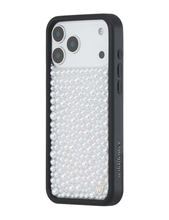 Pearl iPhone Case in White with Protective Black Frame - Image 2