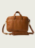 Tan Leather Briefcase with Laptop Pocket