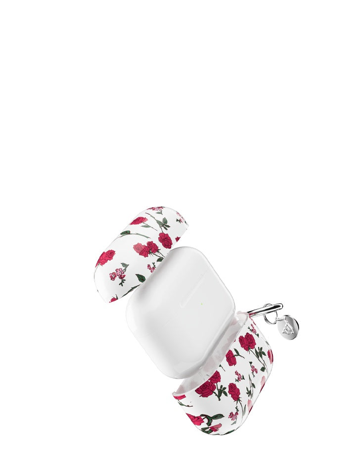 Red Roses AirPods Protective Case with Keychain Attachment