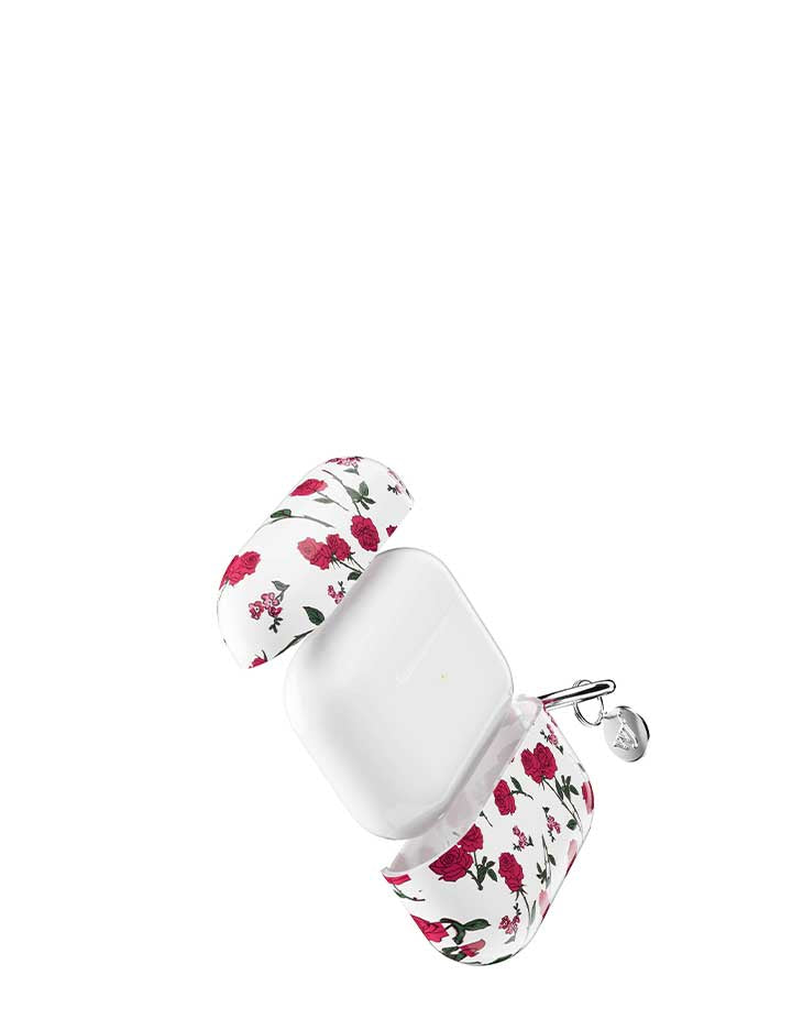 Red Roses AirPods Protective Case with Keychain Attachment