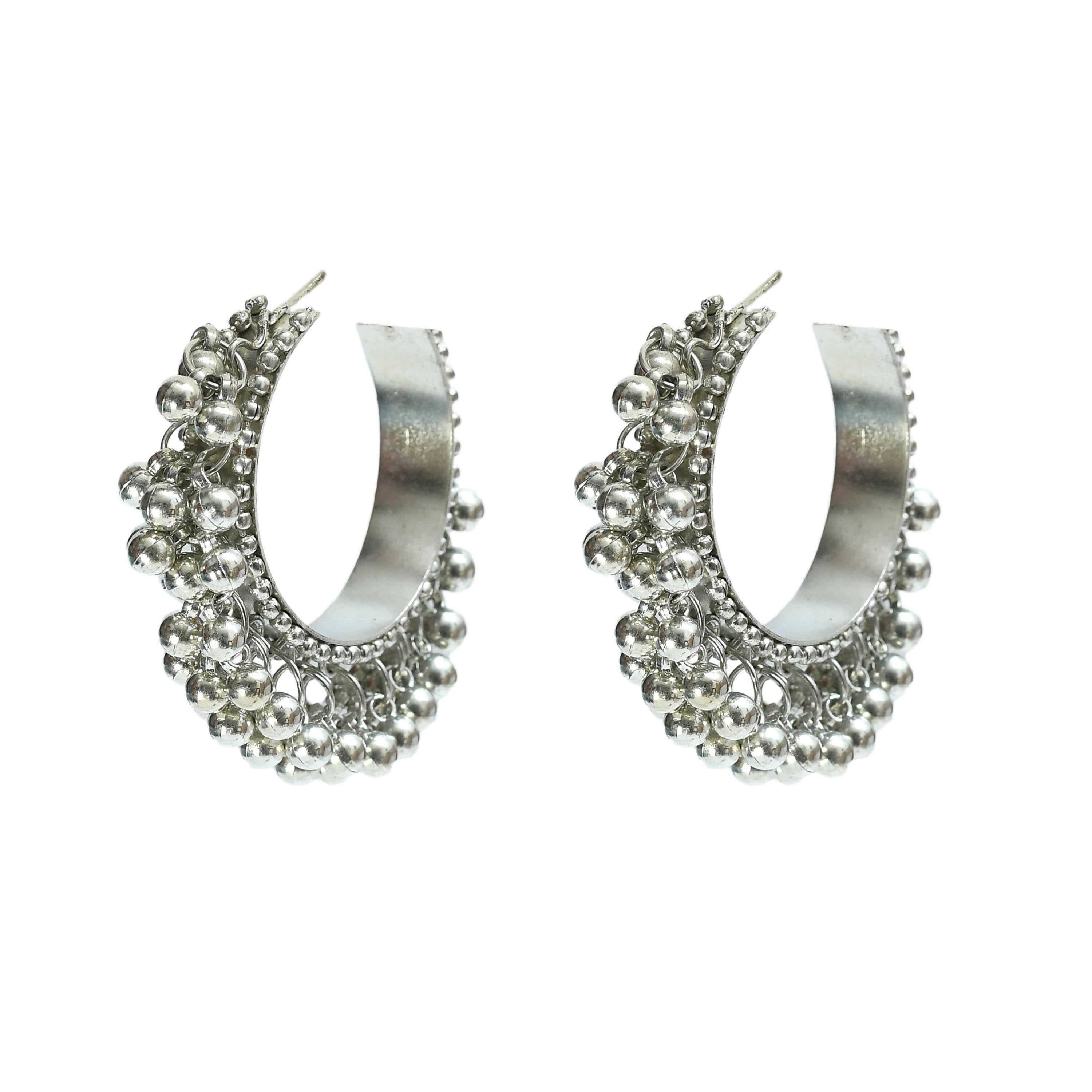 Silver-Plated Budha Long Necklace for Women Oxidised Jewelry