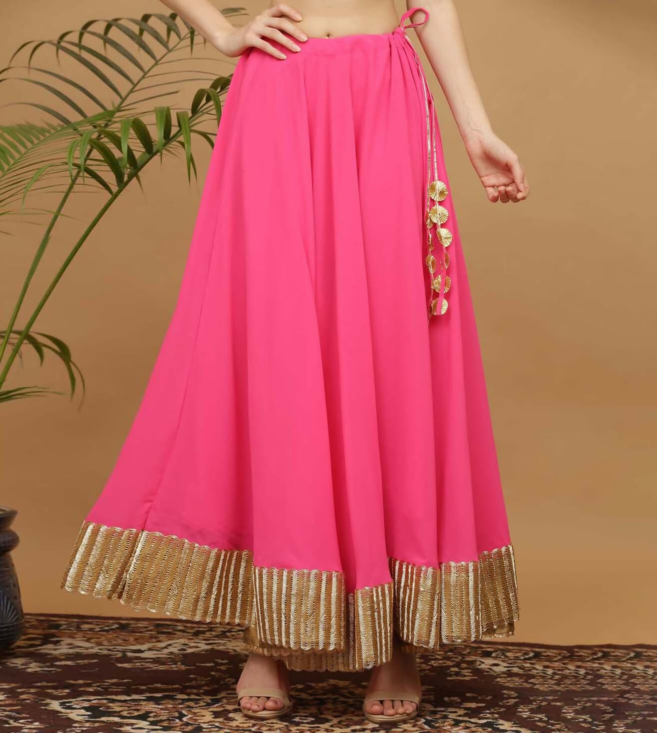 Pink Georgette Lehenga Set with Elegant Finish