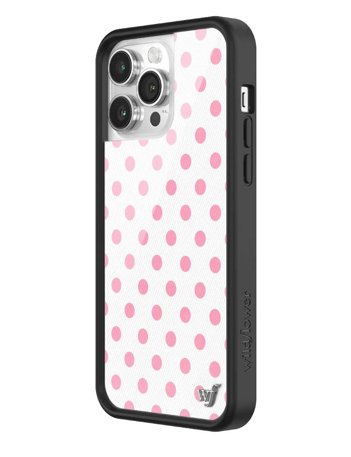Polka Dot | White and Pink iPhone Case