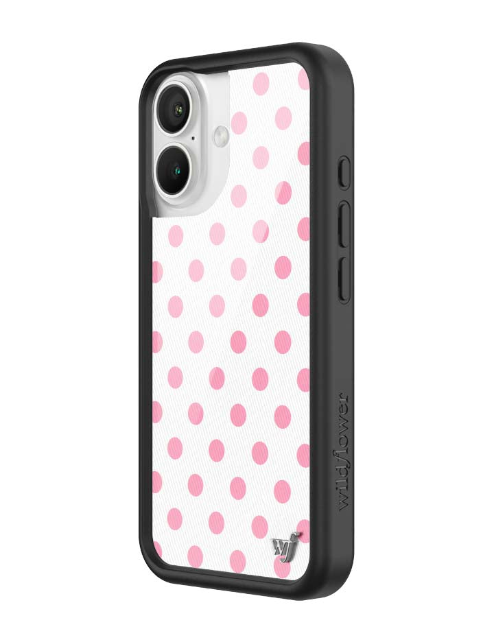 Polka Dot | White and Pink iPhone Case
