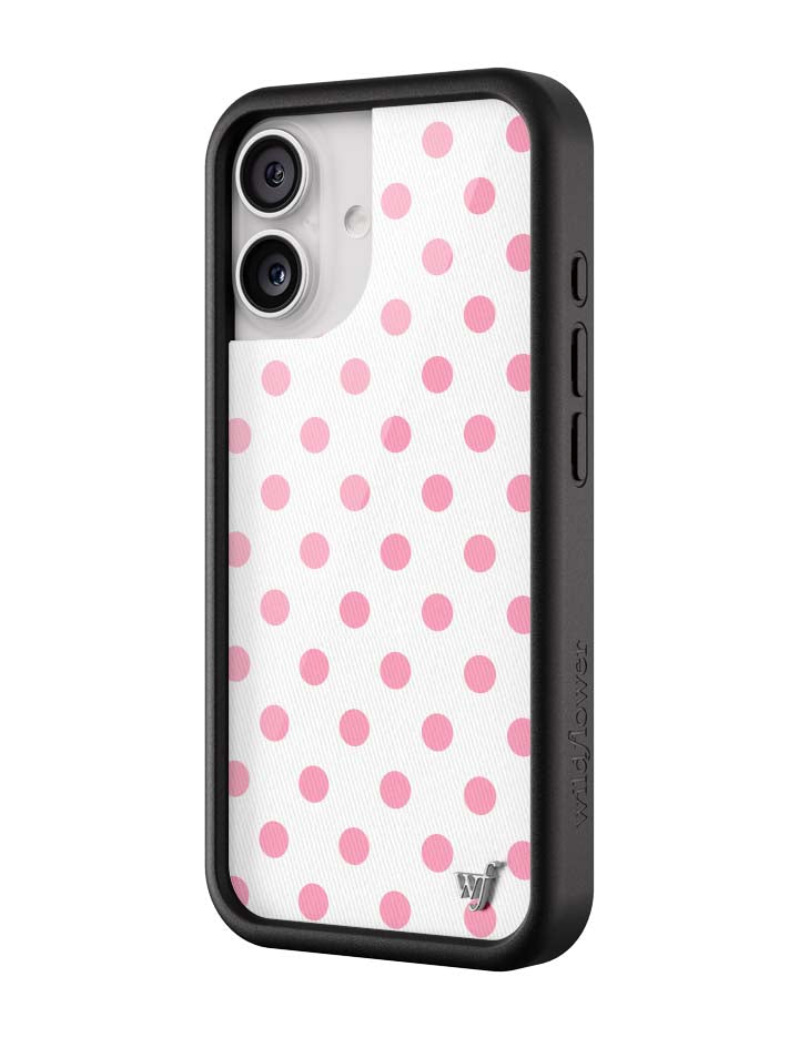 Polka Dot | White and Pink iPhone Case