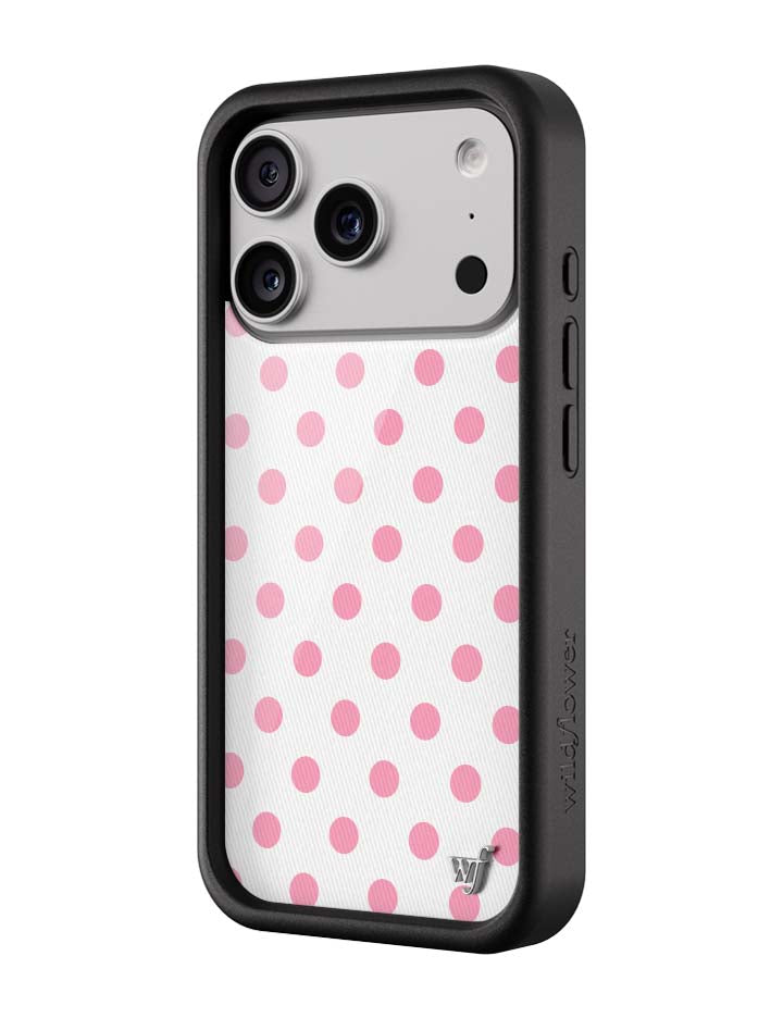 Polka Dot | White and Pink iPhone Case