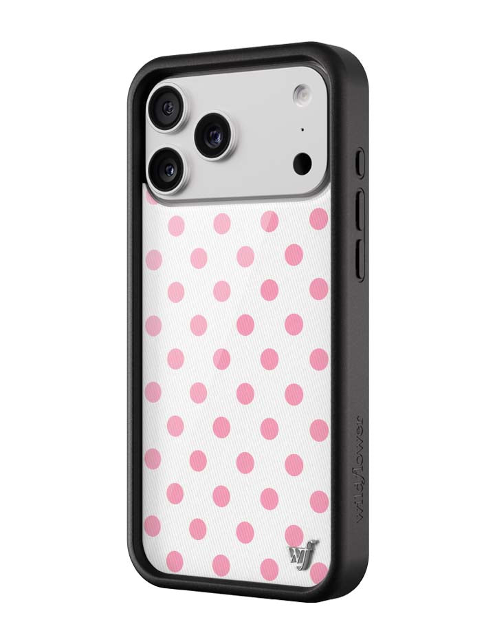 Polka Dot | White and Pink iPhone Case