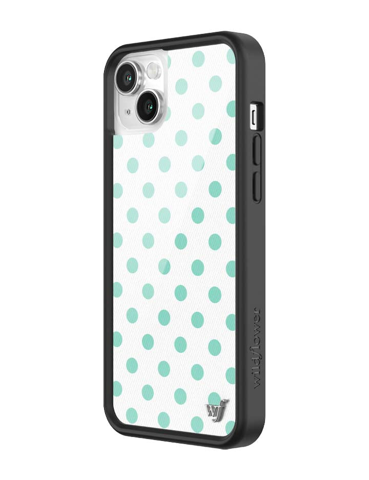Polka Dot | White and Turquoise iPhone Case
