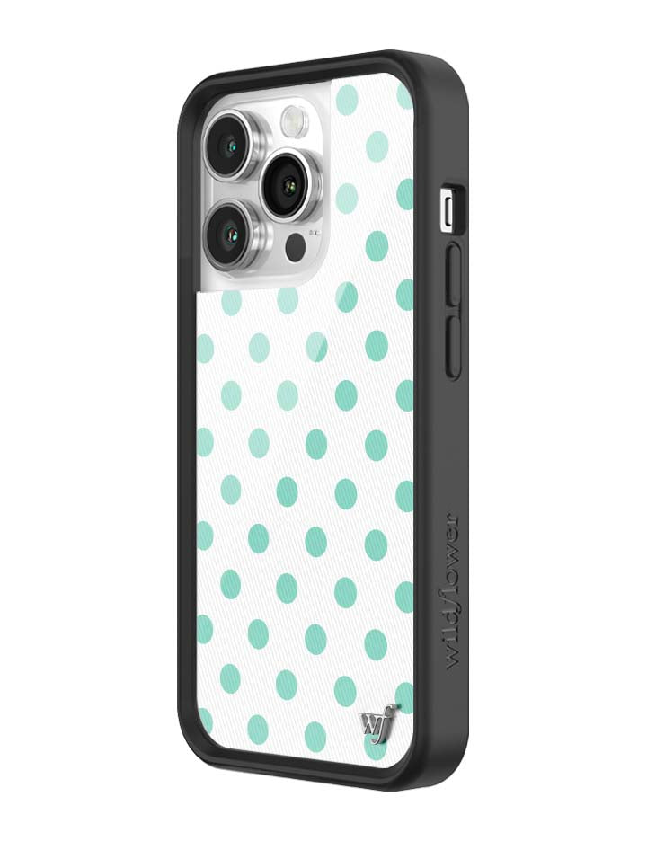 Polka Dot | White and Turquoise iPhone Case