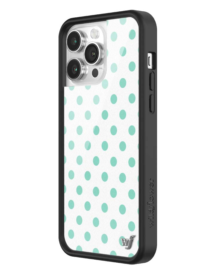 Polka Dot | White and Turquoise iPhone Case