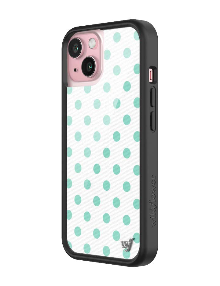 Polka Dot | White and Turquoise iPhone Case