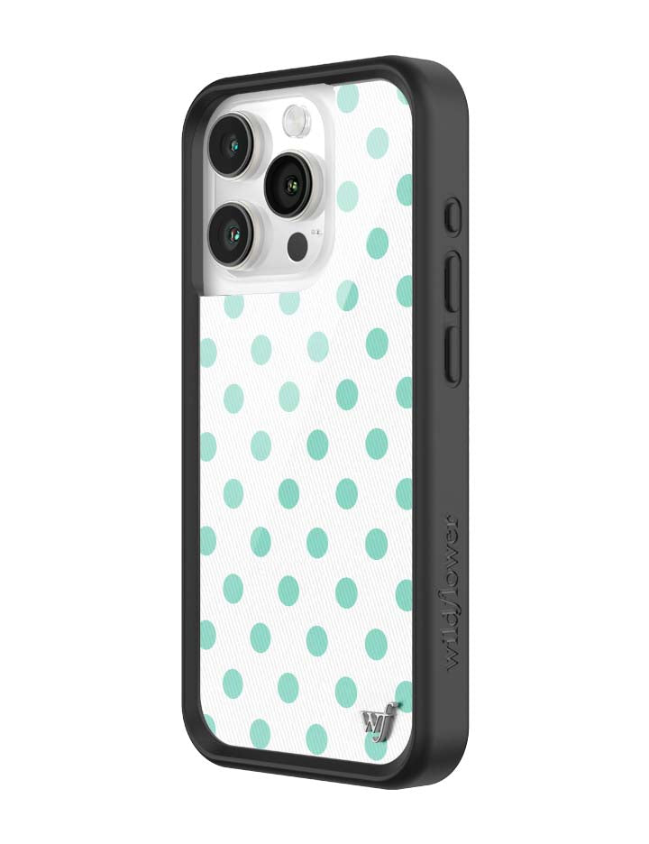 Polka Dot | White and Turquoise iPhone Case