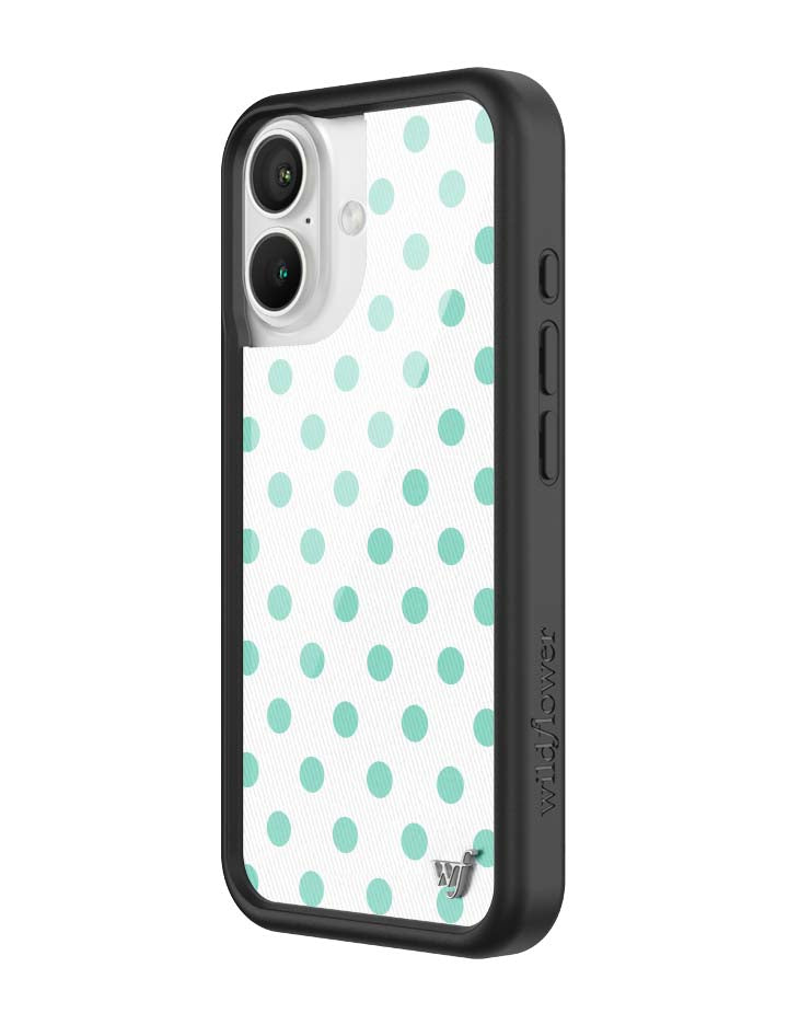 Polka Dot | White and Turquoise iPhone Case