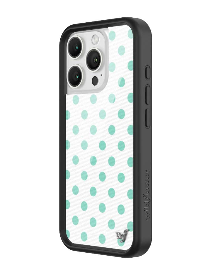 Polka Dot | White and Turquoise iPhone Case