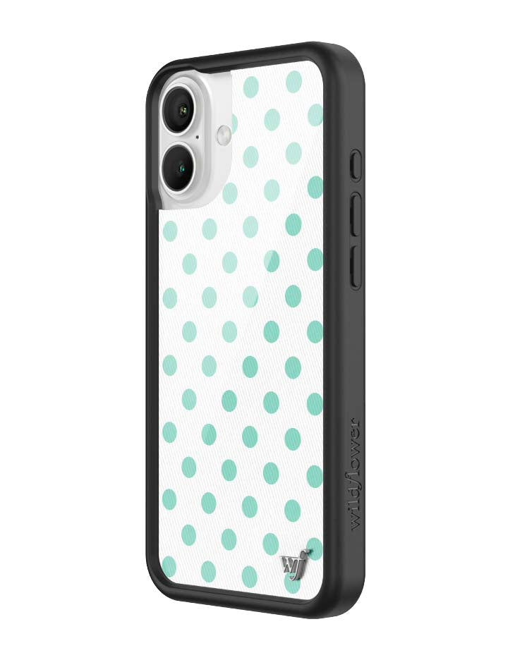 Polka Dot | White and Turquoise iPhone Case