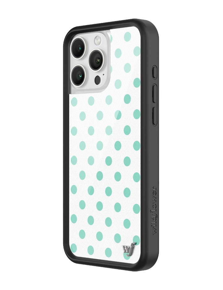 Polka Dot | White and Turquoise iPhone Case