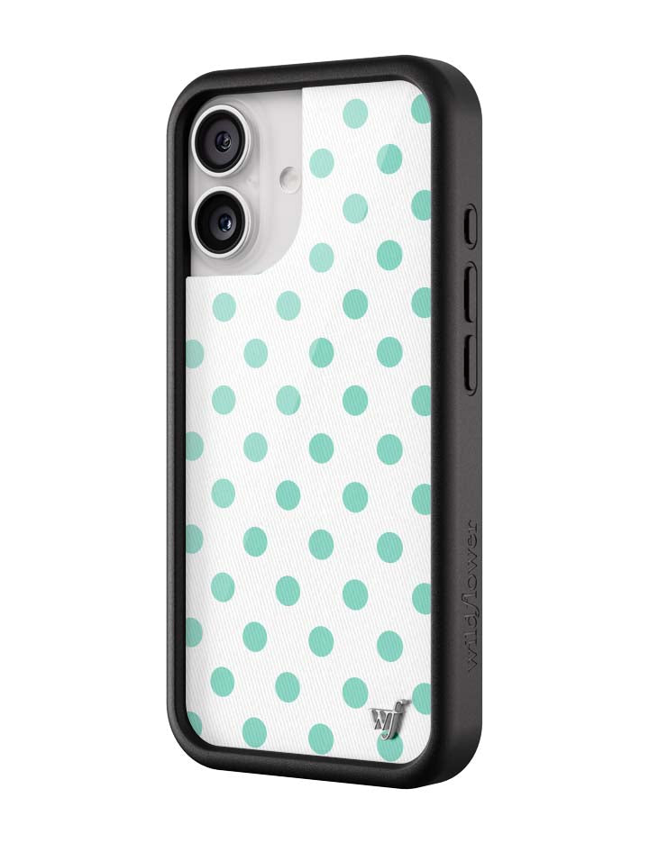 Polka Dot | White and Turquoise iPhone Case