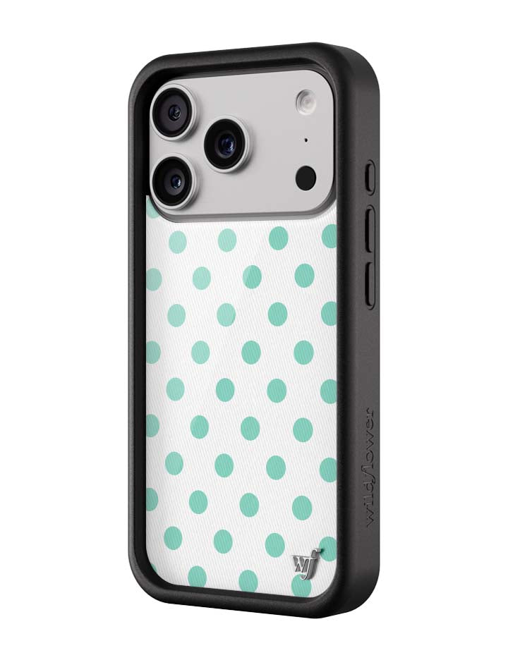 Polka Dot | White and Turquoise iPhone Case