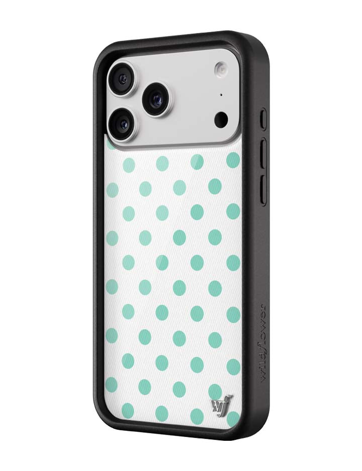 Polka Dot | White and Turquoise iPhone Case