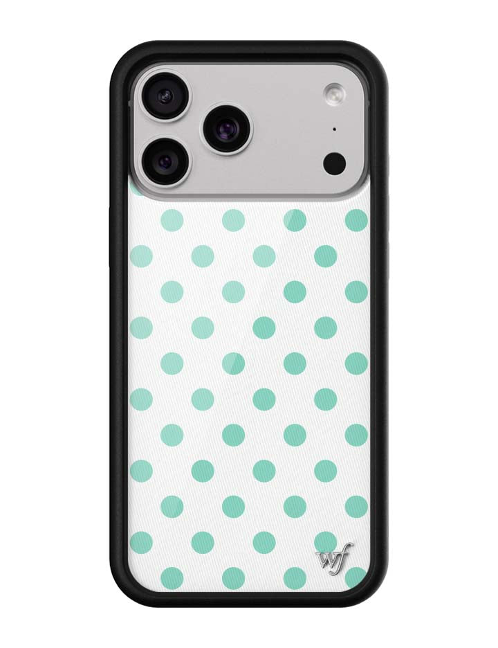 Polka Dot | White and Turquoise iPhone Case