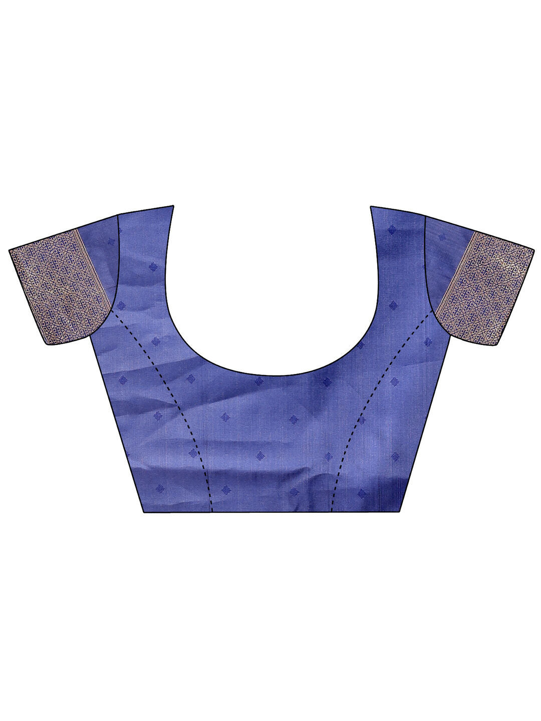 Banarasi Silk Saree in Cream and Navy Blue with Matching Blouse