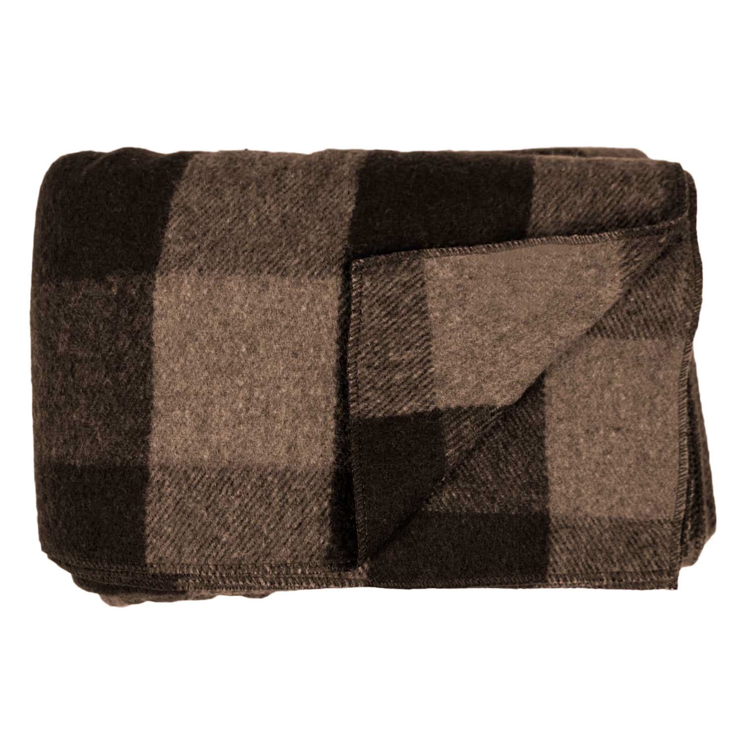 Oversized Recycled Wool Lodge Blanket for Camping and Outdoors