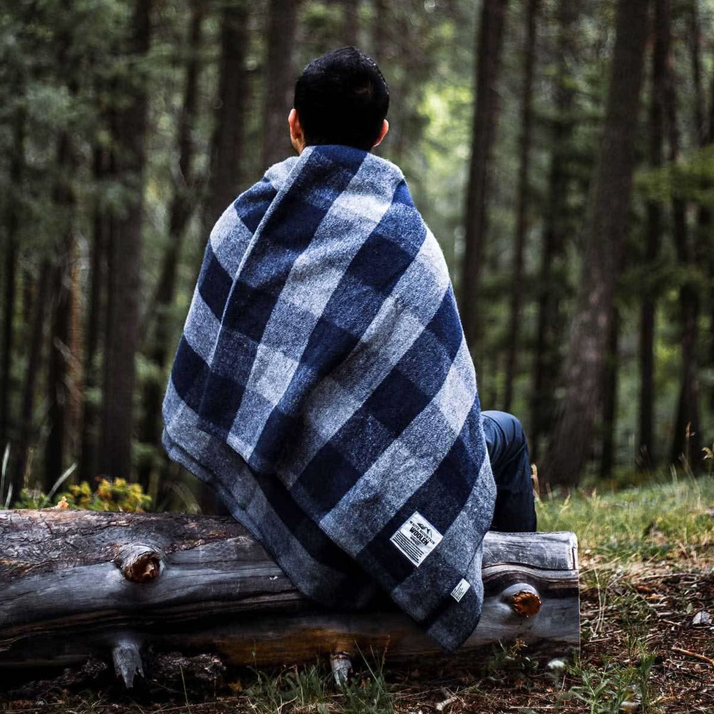 Oversized Recycled Wool Lodge Blanket for Camping and Outdoors