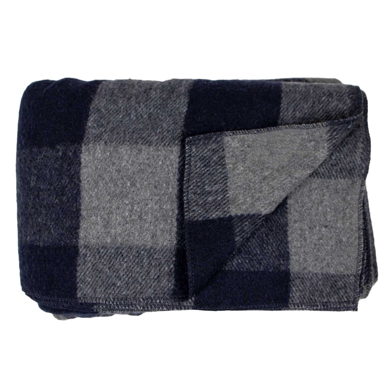 Oversized Recycled Wool Lodge Blanket for Camping and Outdoors