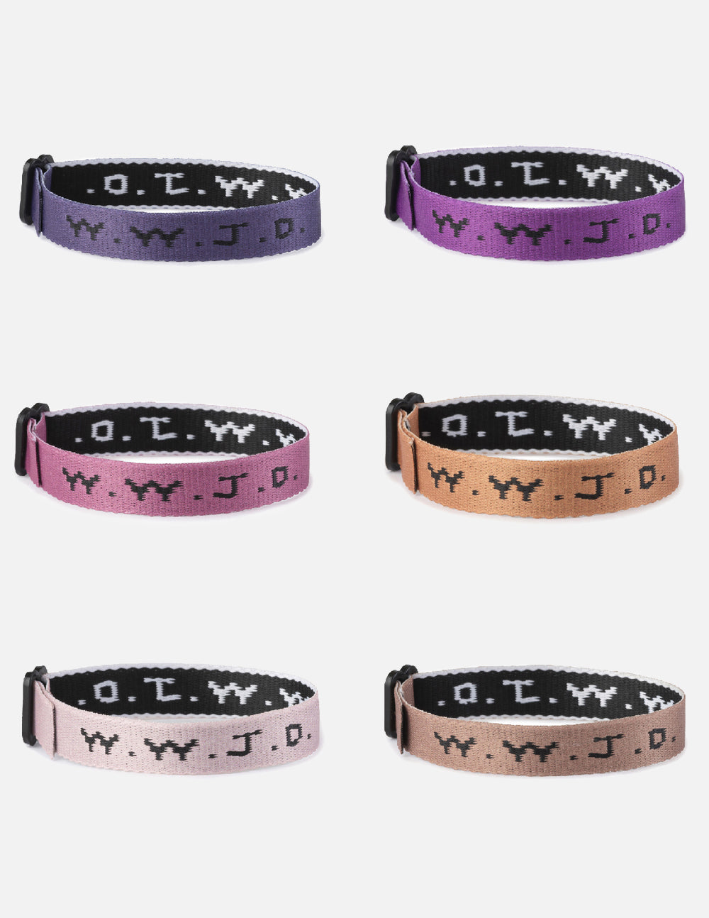 WWJD Paradise Bracelet Pack - Adjustable Faith Jewelry in 6 Shades