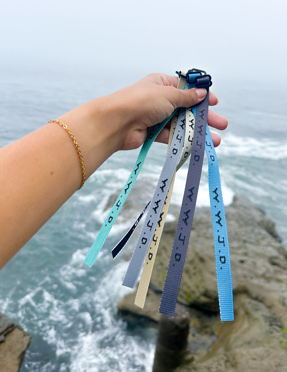 WWJD Surf Bracelet Pack Adjustable Woven Wristbands 6-Piece Set