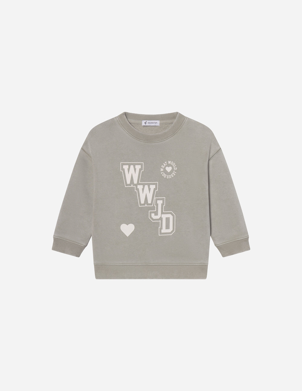 WWJD Varsity Kids Crewneck Sweatshirt - Relaxed Oversized Fit