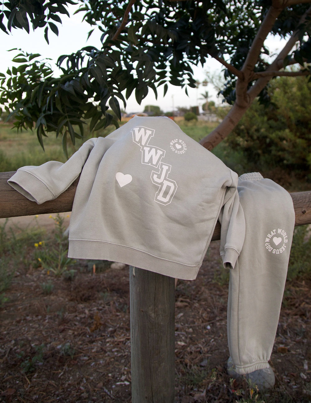 WWJD Varsity Kids Crewneck Sweatshirt - Relaxed Oversized Fit