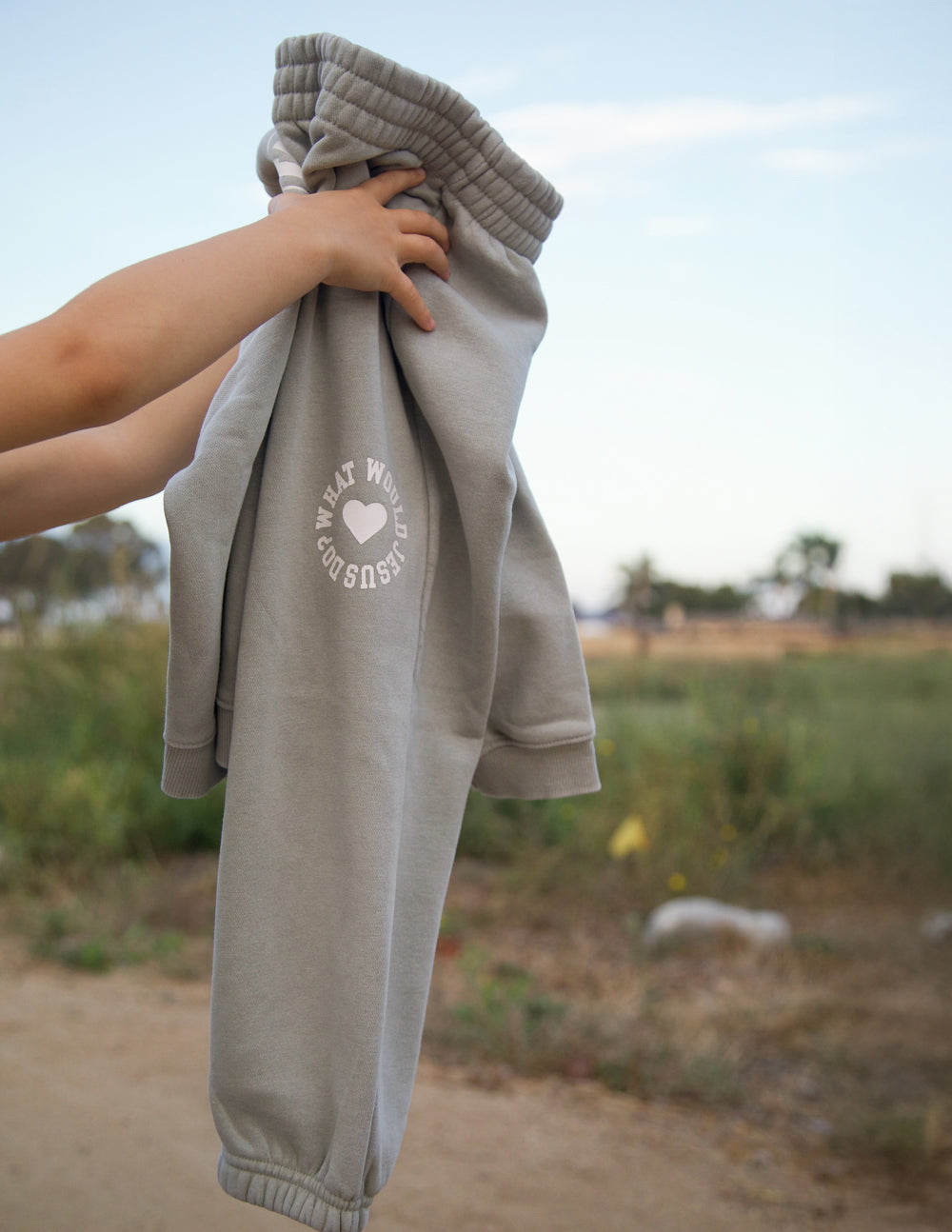 Kids Varsity Sweatpants in Grey and White Relaxed Fit Streetwear