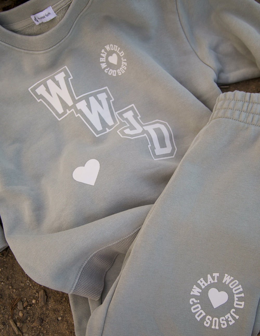 Kids Varsity Sweatpants in Grey and White Relaxed Fit Streetwear