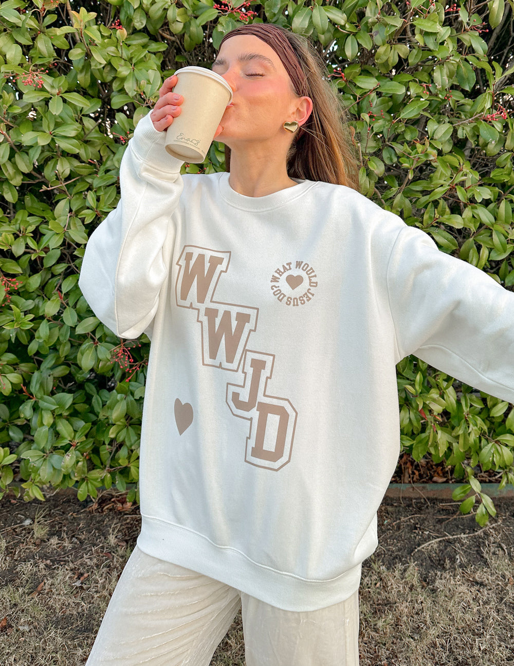 WWJD Varsity Unisex Crewneck Sweatshirt - Image 5
