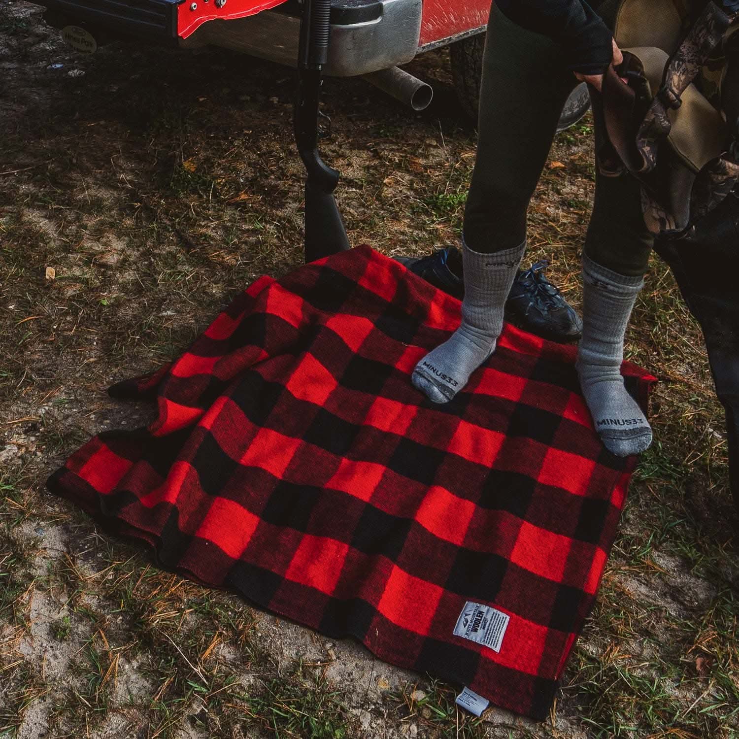 Oversized Recycled Wool Lodge Blanket for Camping and Outdoors