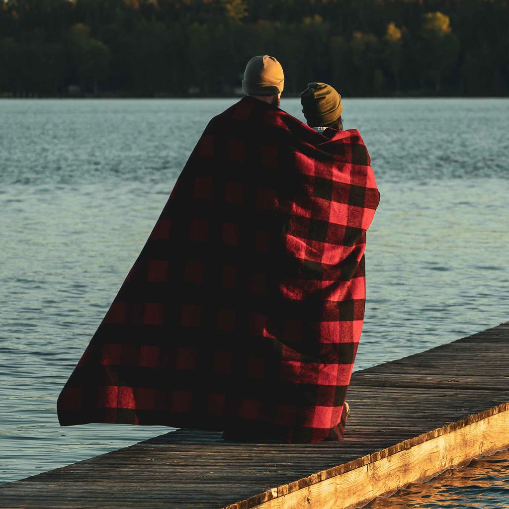 Oversized Recycled Wool Lodge Blanket for Camping and Outdoors