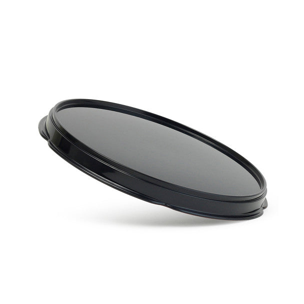 Plastic Lacquer Round Tray, Gold Foliage on Black
