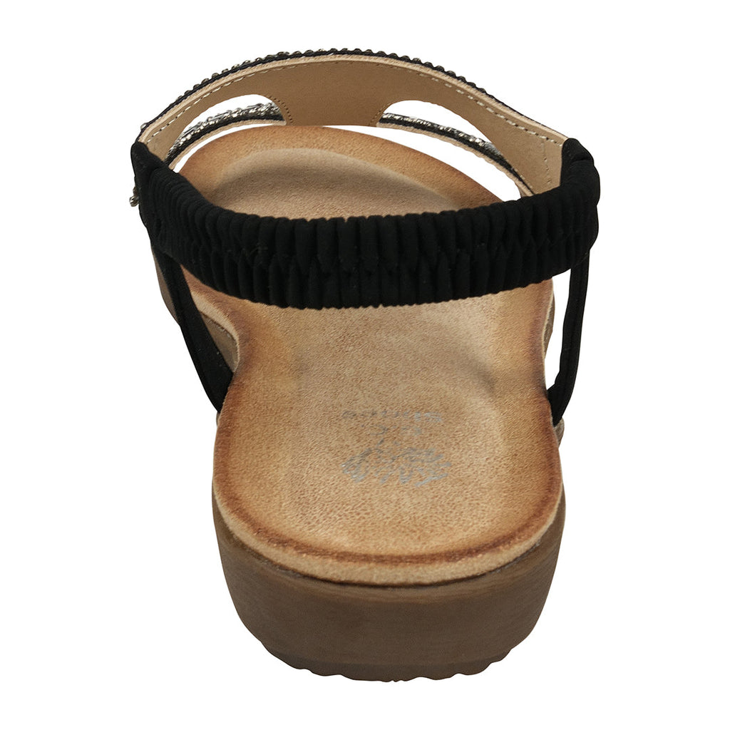 Wynn Black Embellished Slingback Flat Sandals for Women - Image 2