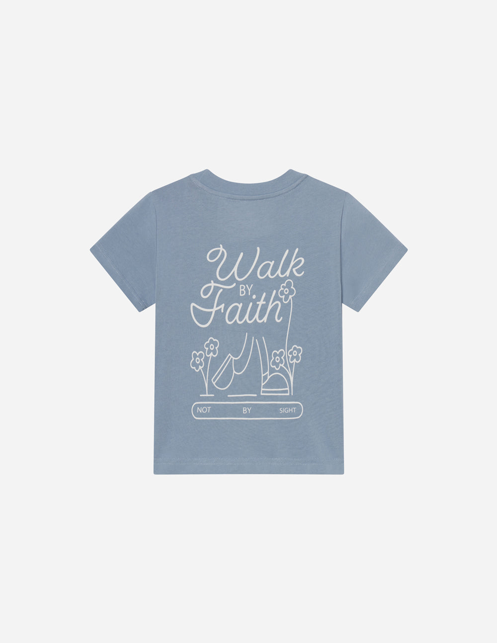 Kids Walk by Faith Cotton T-Shirt in Dusty Blue