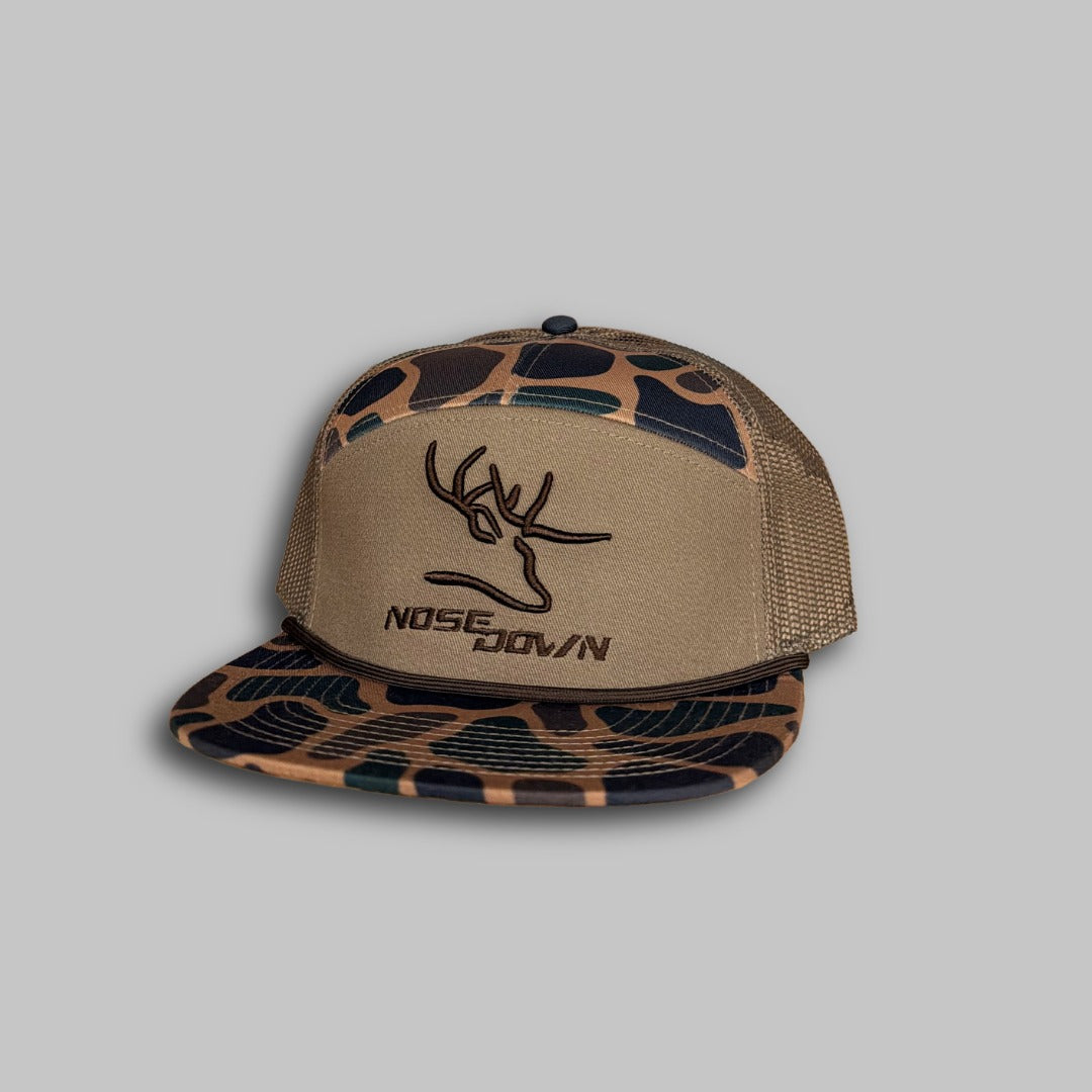 7 Panel Duck Camo Embroidered Snapback Hat - Unisex Streetwear